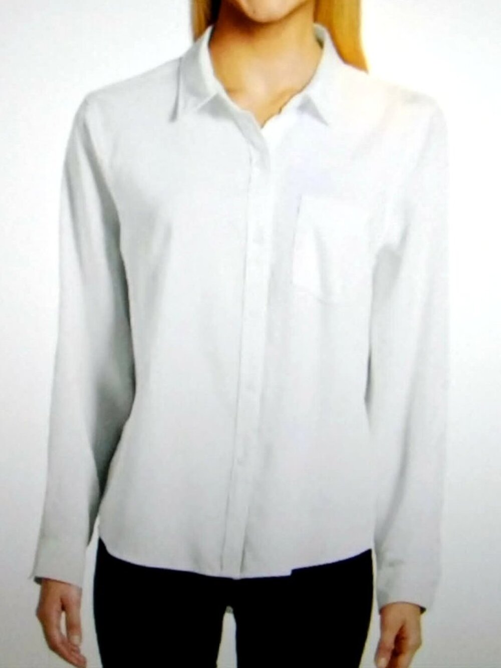 Time and Tru White Long Sleeve Button Down Shirt Women’s XXL (20)